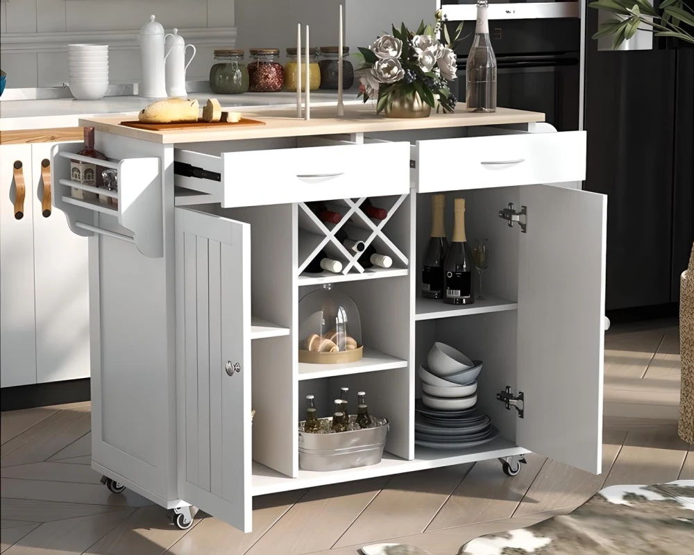 moveable kitchen island with storage